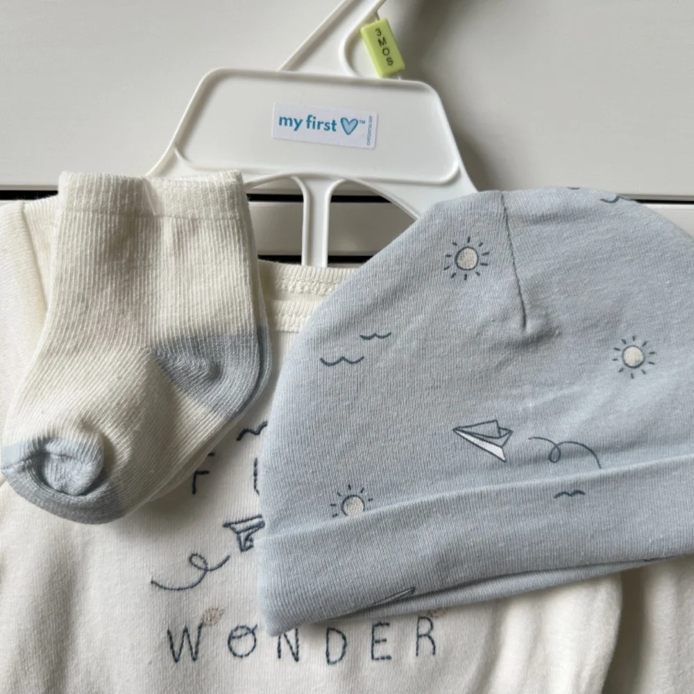 NWT Carter's Baby Boy 4 Piece Set Size 3M Baby Shower Gift